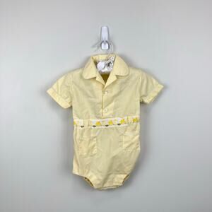 Vintage Nannette Yellow Baby Bunny Romper